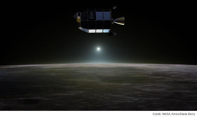 la sonda LADEE della Nasa in orbita intorno alla Luna