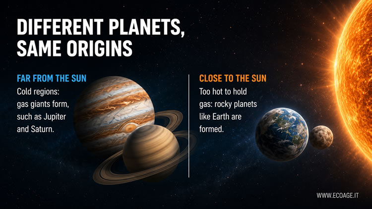los planetas interiores y exteriores del Sistema Solar